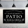 Personalized Metal Family Bar And Grill Sign - Outdoor Last Name Patio Decor - Man Cave