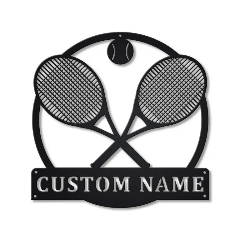 Tennis Racket Sign Custom Personalized Tennis Monogram Metal Sign Art, Custom Tennis Monogram ...