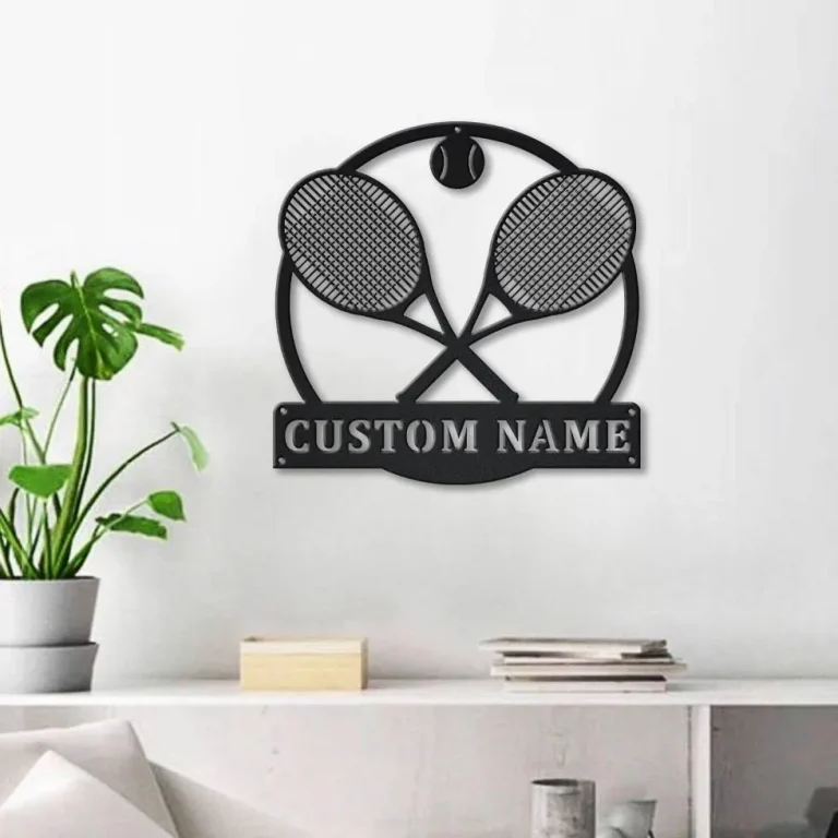 Tennis Racket Sign Custom Personalized Tennis Monogram Metal Sign Art, Custom Tennis Monogram ...
