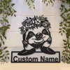 Personalized Sloth With Floral Metal Sign Art, Custom Sloth With Floral Metal Sign, Gifts Funny, Animal Custom