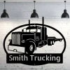 Custom Truck Driver Name Sign, Semi Truck Wall Sign, Tractor Trailer Gift, Eighteen Wheeler Present, Trucker Christmas Gift, Metal Truck Art