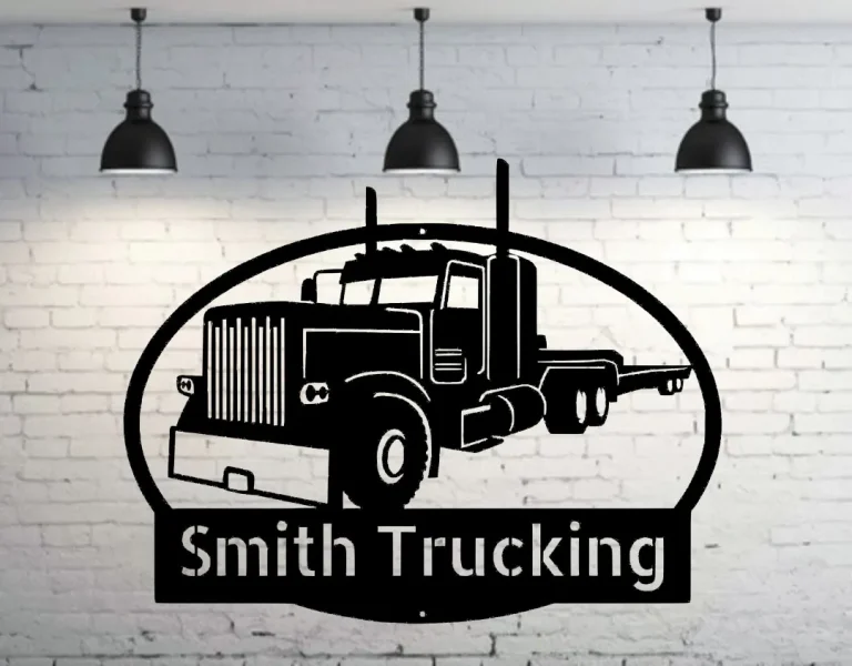 Custom Truck Driver Name Sign, Semi Truck Wall Sign, Tractor Trailer Gift, Eighteen Wheeler Present, Trucker Christmas Gift, Metal Truck Art