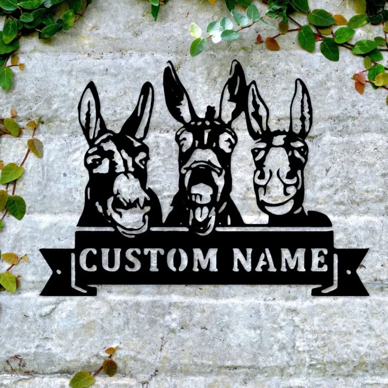 Donkey Ranch Metal Sign, Metal Donkey Custom Sign, Farm Donkey Ranch Sign, Metal Signs For Donkey Frarms, Donkey Decor