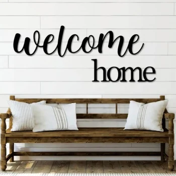 Welcome Home Metal Word Art, Kembara & Roman Script Word Art, Indoor Outdoor Welcome Home Metal Sign, Metal Wall Art, Welcome Word Art