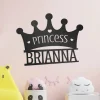Personalized Princess Crown Metal Wall Art, Sign For Daughter, Royal Themed, Kid Room Decor, Gift For Your Princess, Custom Name, Wall Signs
