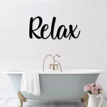 Relax Metal Word Art, Kembara Script Word Art, Indoor - Outdoor Relax Metal Sign, Farmhouse Decor, Relax Word Art, Metal Art