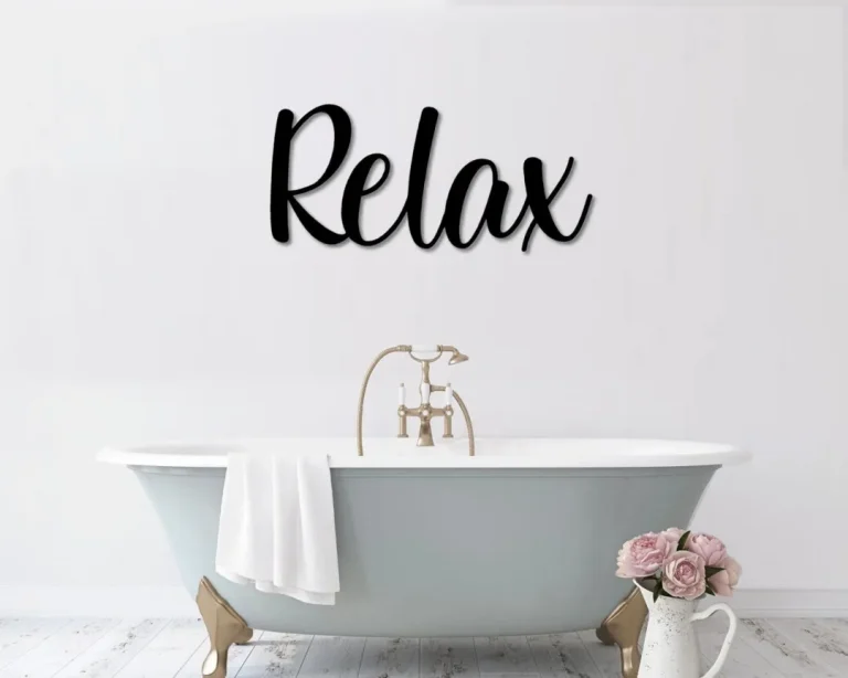 Relax Metal Word Art, Kembara Script Word Art, Indoor - Outdoor Relax Metal Sign, Farmhouse Decor, Relax Word Art, Metal Art