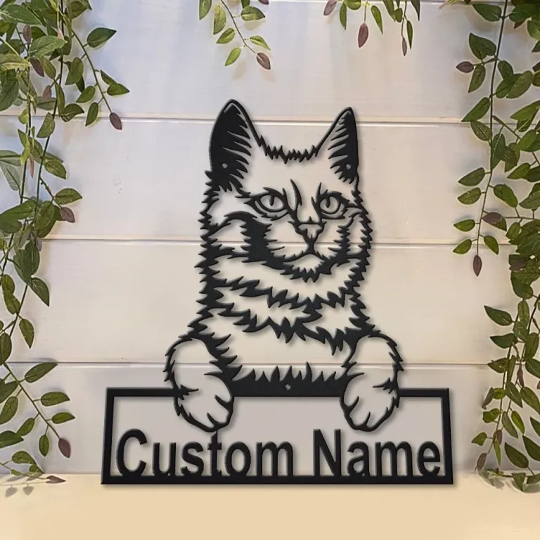 Personalized Turkish Angora Cat Metal Sign Art, Custom Turkish Angora Cat Metal Sign, Fathers Day Gift, Pets Gift, Birthday Gift