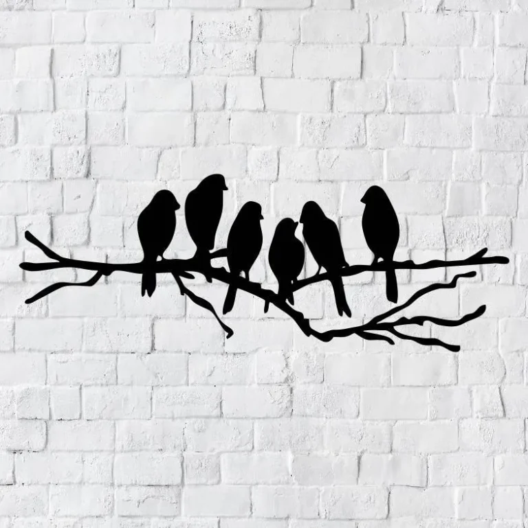 Birds On Branch Wall Art, Bird Branch Home Decor, Birds Wall Decor, Metal Wall Art Sign, Metal Birds On Branch, 003