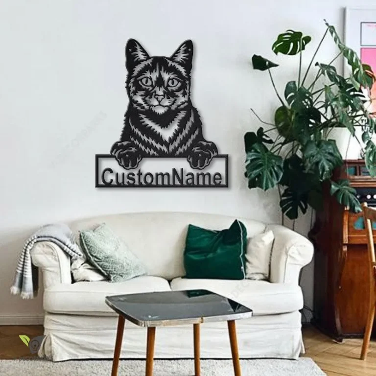 Personalized Domestic Cat Metal Sign Art, Custom Domestic Cat Metal Sign, Father's Day Gift, Pets Gift, Birthday Gift