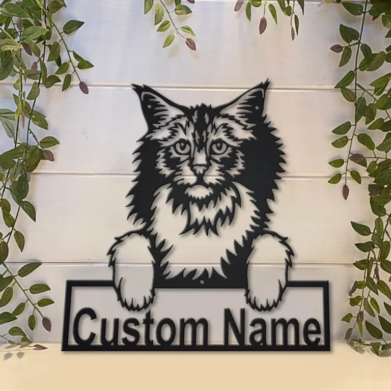 Personalized Norwegian Forest Cat Metal Sign Art, Custom Norwegian Forest Cat Metal Sign, Fathers Day Gift, Pets Gift, Birthday Gift