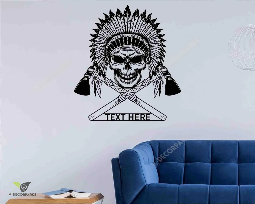 il_fullxfull.3230425237_jjyy_457f8b4a-e94c-4eed-9b4a-918b44ff7e73.webp Personalized Native Skull Metal Wall Art, Sign For Home, Skull Signs, American Native Metal Sign, Housewarming Gift, House Decor, Skull