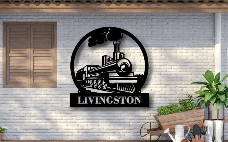 Custom Rail Signs Train Metal Sign - Metal Wall Decor, Custom Metal Name Sign, Railroad ...