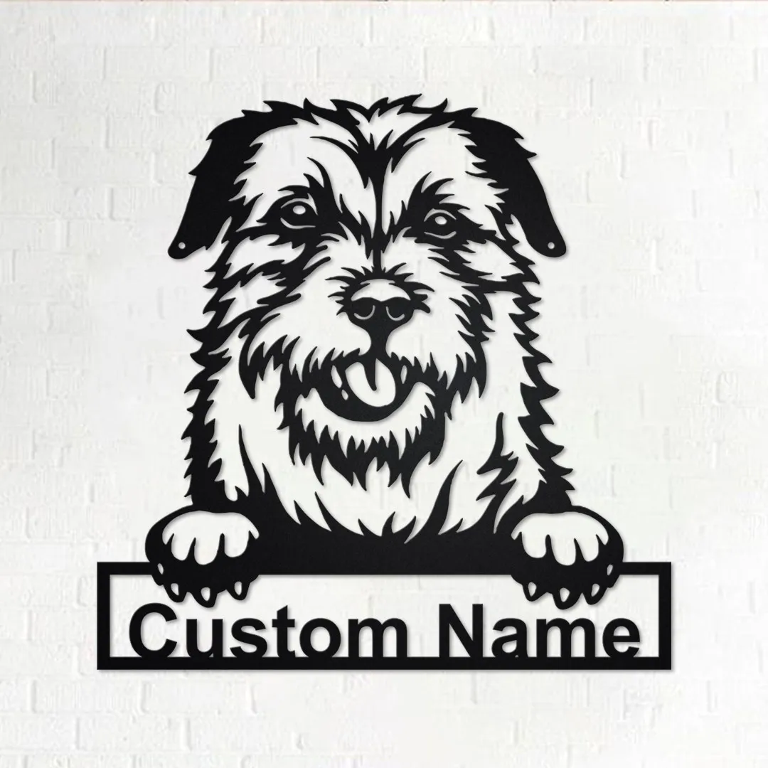 il_fullxfull.3235476724_li4j.webp Personalized Border Terrier Metal Sign | Border Terrier Metal Wall Art | Dog Metal Sign | Dog Lover Gift | Border Terrier | Custom Dog