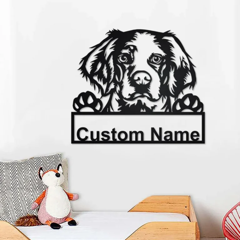 Personalized Brittany Spaniel Metal Sign, Brittany Spaniel Metal Wall Art, Dog Metal Sign, Dog Lover Gift, Custom Dog, Brittany Spaniel