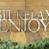 Sit Relax Enjoy Outdoor Metal Wall Art, Outdoor Wall Decor, Patio Decor, Lake House Sign, Garden Sign, Outdoor Signs, Metal Sign