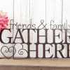 Friends And Family Gather Here Metal Wall Art, Gather Sign, Metal Sign, Metal Wall Decor, Metal Wall Hanging, Hearts