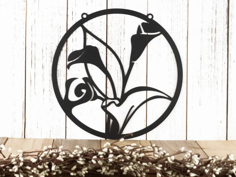 Calla Lily Flower Garden Sign, Outdoor Metal Wall Art, Garden Decor, Metal Garden Sign, Mothers Day, Laser Cut Sign, Matte Black Shown