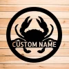 Crab Monogram Indoor Outdoor Steel Wall Art Sign Father's Day Dad Husband Son Brother Housewarming Beach Vacation Houseman Cave Garage