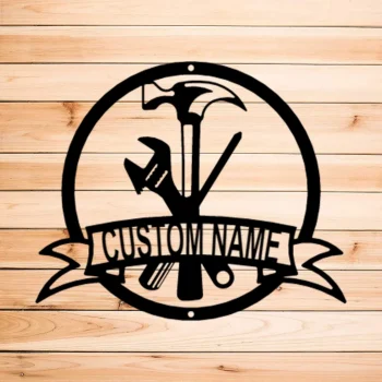 Tool Man Monogram Indoor Outdoor Steel Wall Sign Art Father's Day Dad Husband Grandpa Son Brother Man Cave Garage Work Shop