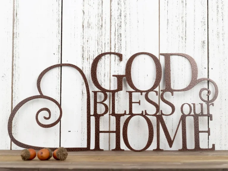 God Bless Our Home Metal Sign, God Bless, Heart, Metal Wall Art, Wall Hanging, Metal Wall Decor, Religious Decor, Home Sign, Sign