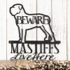 Bull Mastiffs Live Here Metal Sign - Black, Metal Wall Art, Bull Mastiff, Mastiff, Outdoor Sign