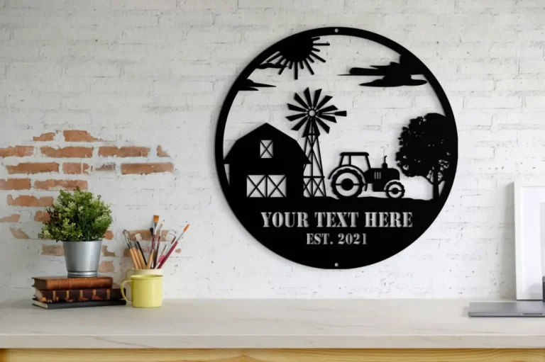 Personalized Metal Farm Sign, Ranch Sign, Barn Sign, Farmhouse Decor, Tractor Sign, Farmer Gift, Farm Scene Metal Sign