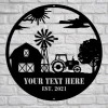 Personalized Metal Farm Sign, Ranch Sign, Barn Sign, Farmhouse Decor, Tractor Sign, Farmer Gift, Farm Scene Metal Sign