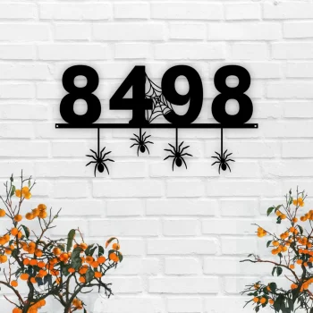 Halloween Address Sign, Halloween Decor, Spider Sign, Fall Decor, Halloween Spider Web Sign, Spider Web Address Sign, Metal Spider Sign