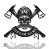 Personalized Firefighter Skull Metal Sign Art, Custom Firefighter Skull Monogram Metal Sign, Firefighter Gifts, Job Gift