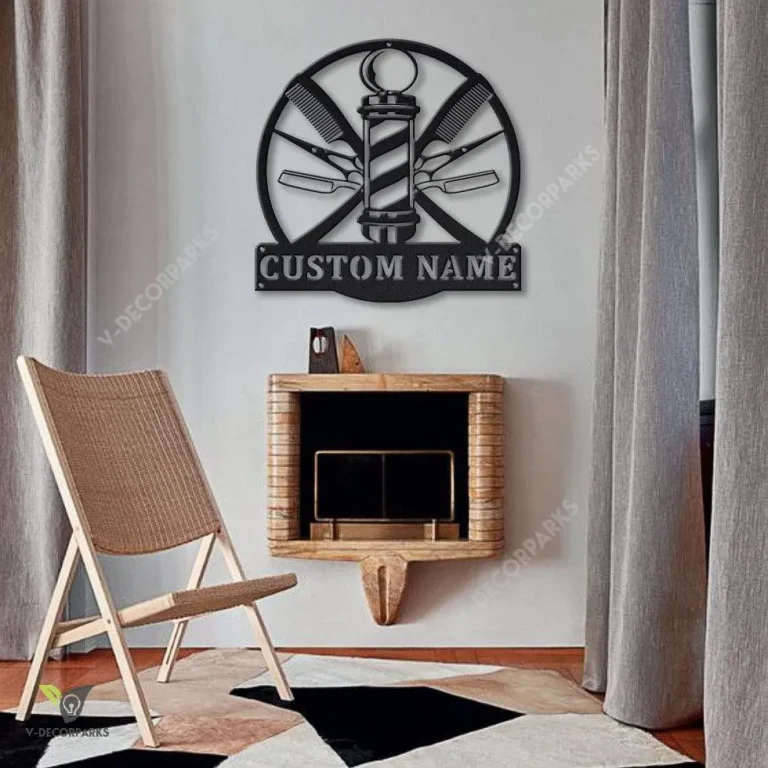 Personalized Barber Hair Stylist Metal Sign Art, Custom Hair Stylist Monogram Metal Sign, Hair Stylist Gifts, Job Gift, Hair Salon Gift