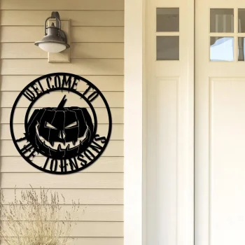 Pumpkin Metal Wall Art, Halloween Pumpkin Metal Sign, Halloween Welcome Metal Sign, Pumpkin Door Hanger, Fall Door Hanger