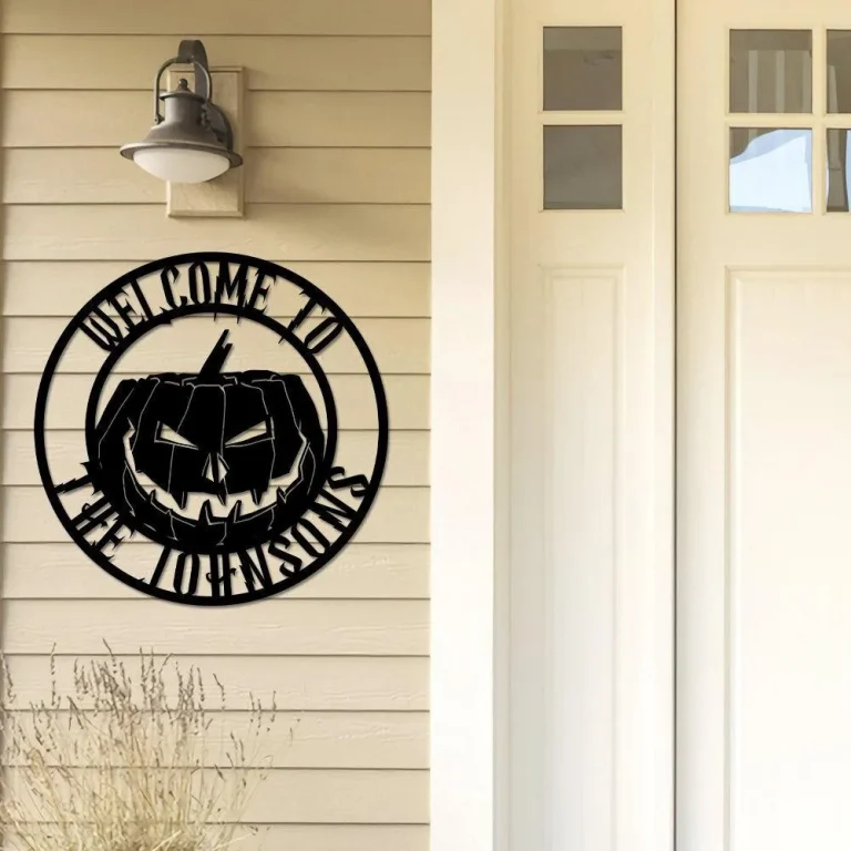 Pumpkin Metal Wall Art, Halloween Pumpkin Metal Sign, Halloween Welcome Metal Sign, Pumpkin Door Hanger, Fall Door Hanger