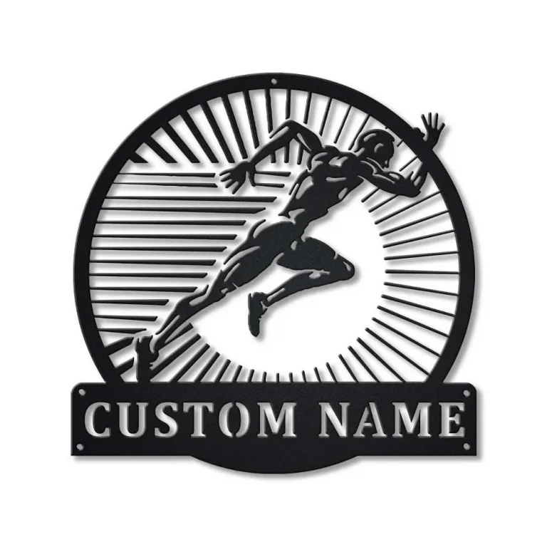Personalized Running Monogram Metal Sign Art, Custom Running Sport Metal Sign, Hobbie Gifts, Sport Gift, Birthday Gift