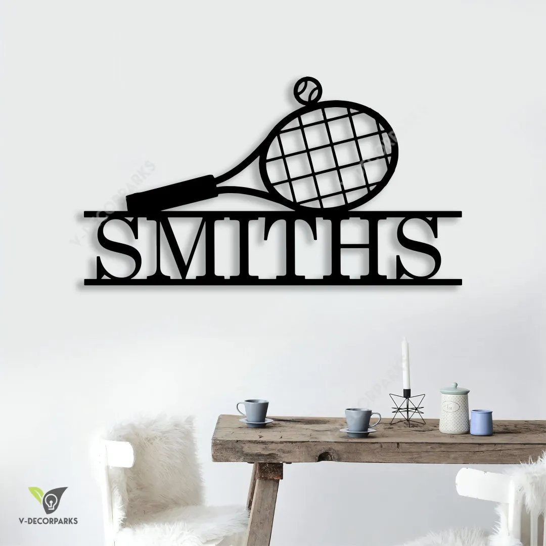 il_fullxfull.3247473763_r69c_63d6cf08-547c-43bd-b4a1-420e8d7bd8fd.webp Personalized Tennis Metal Wall, Metal Sports Decor, Gift For Tennis Lover, Tennis Clothes Metal Signs, Custom Name Signs, Sign For House