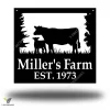 Metal Farm Sign , Custom Cow And Calf Sign - Personalized Family Name Metal Sign - Wedding Gift - Personalized Gift - Fathers Day Gift