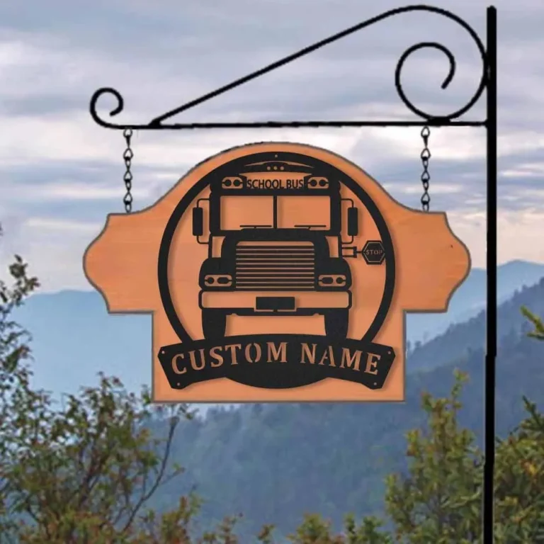Personalized School Bus Driver Metal Sign Art, Custom School Bus Driver Monogram Metal Sign, Bus Driver Gifts, Job Gift, Home Decor