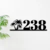 Palm Tree House Number Metal Sign, Outdoor Sign, House Numbers, Address Plaque, Metal House Number, Beach Metal Sign