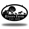 Metal Farm Sign , Barn And Donkey, Chicken, Dog, Cat And Goat - Personalized Family Name Metal Sign - Wedding Gift - Personalized Gift
