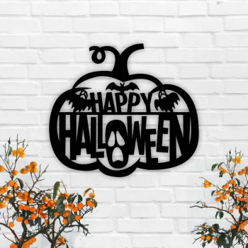 Halloween Metal Sign, Happy Halloween Sign, Halloween Welcome Sign, Outdoor Halloween Decor, Pumpkin Sign, Custom Halloween Sign, Fall Decor