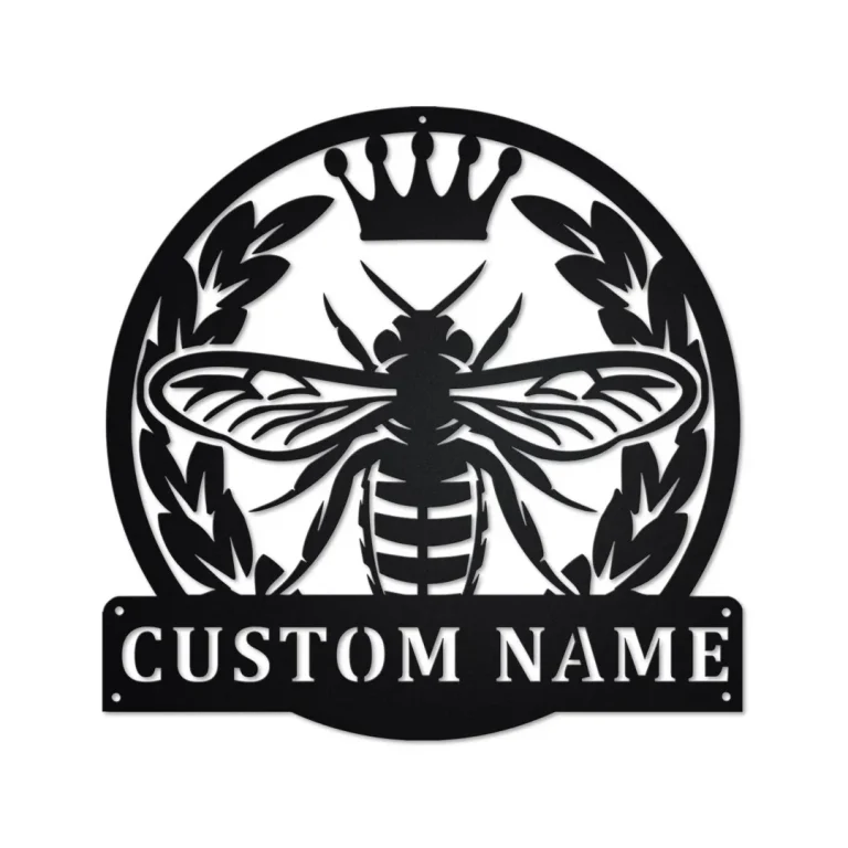 Personalized Queen Bee Metal Sign, Queen Bee Metal Wall Art, Queen Bee Metal Wall Decor, Honey Bee Lover Gift, Custom Honey Bee