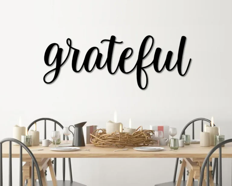 Grateful Metal Word Art, Kembara Script Word Art, Indoor Outdoor Grateful Metal Sign, Metal Wall Art, Farmhouse Decor, Grateful Word