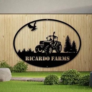 Metal Tractor Sign , Monogram, Farm Sign, Metal Name Sign, Wedding Monogram, Anniversary, Outdoor, Door Hanger, Housewarming Gift