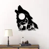 Howling Wolf Moon Metal Wall Art, Mountain Wolf Metal Sign, Wolf Room Decor, Moon Decor, Moon Wolf Wall Art, Wildlife Art