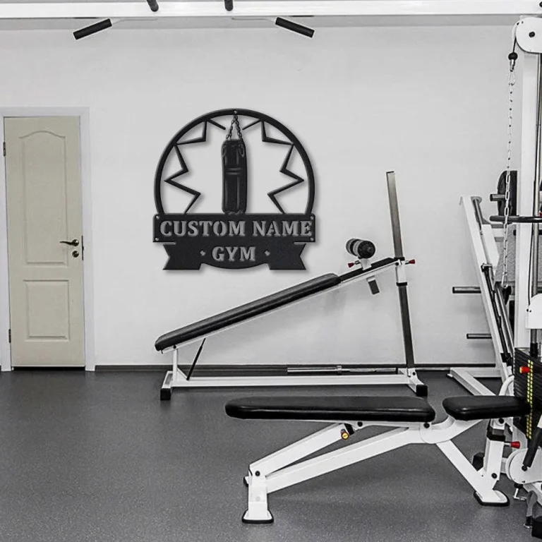 Personalized Gym Punching Bag Monogram Metal Sign Art, Custom Gym Punching Bag Metal Sign, Hobbie Gifts, Sport Gift, Birthday Gift