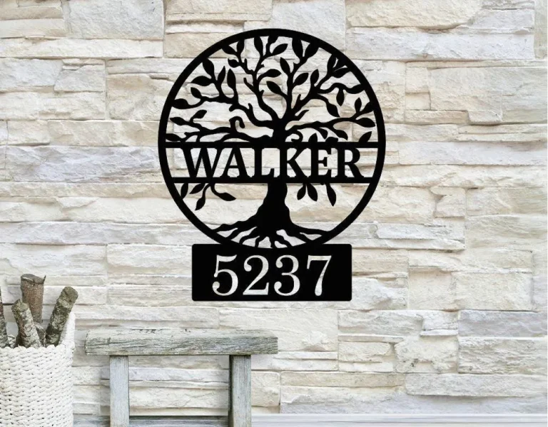 Metal House Number Sign, Tree Of Life Address Sign, Modern Address, Art Decor Address Sign, Metal Address Sign, Address Plaque