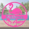 Personalized Flamingo Custom Metal Sign - Personalized Family Name Metal Sign - Wedding Gift - Personalized Gift - Metal Wall Art