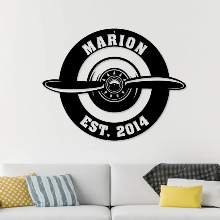 Custom Airplane Metal Wall, Pilot Gift, Aviation Metal Wall, Custom Family Name Sign, Aviation Signs, Airplane Monogram Metal Wall Decor