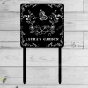 Personalized Garden Metal Stake, Butterfly Flower Garden Metal Sign, Custom Metal Garden Stake, Gardener Gift, Garden Marker