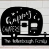 Happy Camper - Caravan Metal - Camper Metal Sign - Summer Metal Sign - Outdoor Metal - Custom Family Name Metal Sign - Housewarming Gift